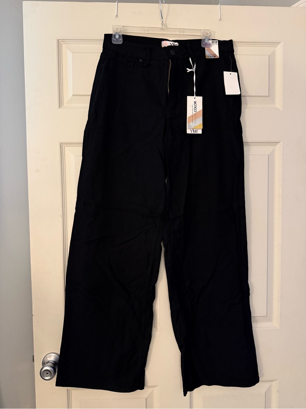 NWT YMI Forever Color High-Rise Wide Leg Pants Black Size Large